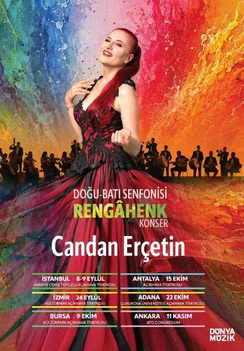 کنسرت Candan Erçetin - Doğu Batı Senfonisi - Rengâhenk Konser در آنتالیا در Antalya Açıkhava