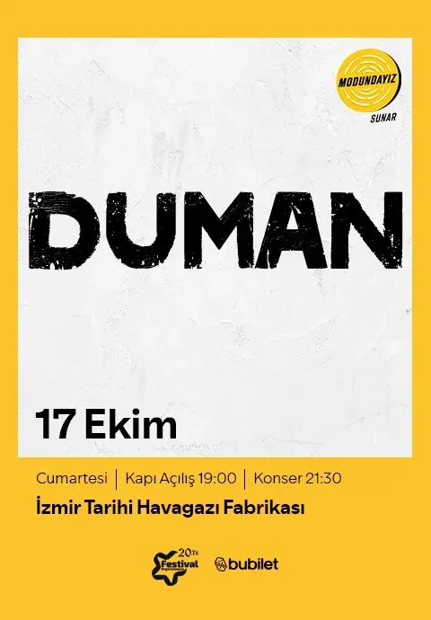 کنسرت DUMAN در ازمیر در Alsancak Tarihi Havagazı Fabrikası
