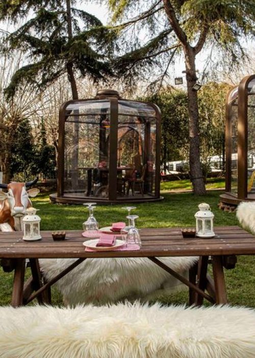 چیدمان باغی و آلاچیق‌های شیشه‌ای Chalet Garden.